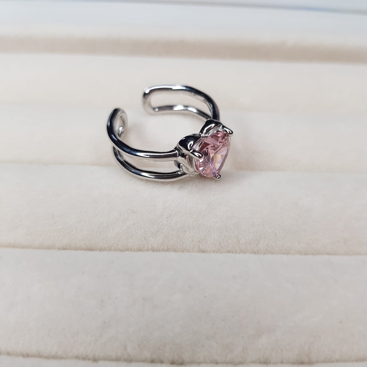 Ring Dripping Heart baby pink