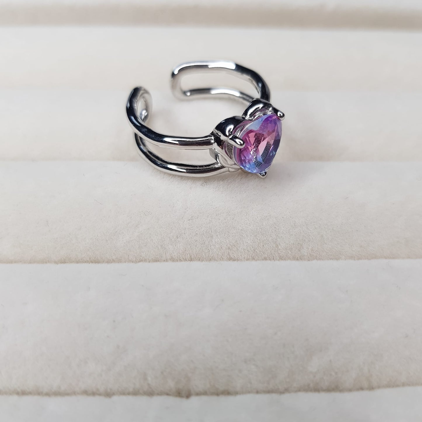 Ring Dripping Heart Violet-Blue