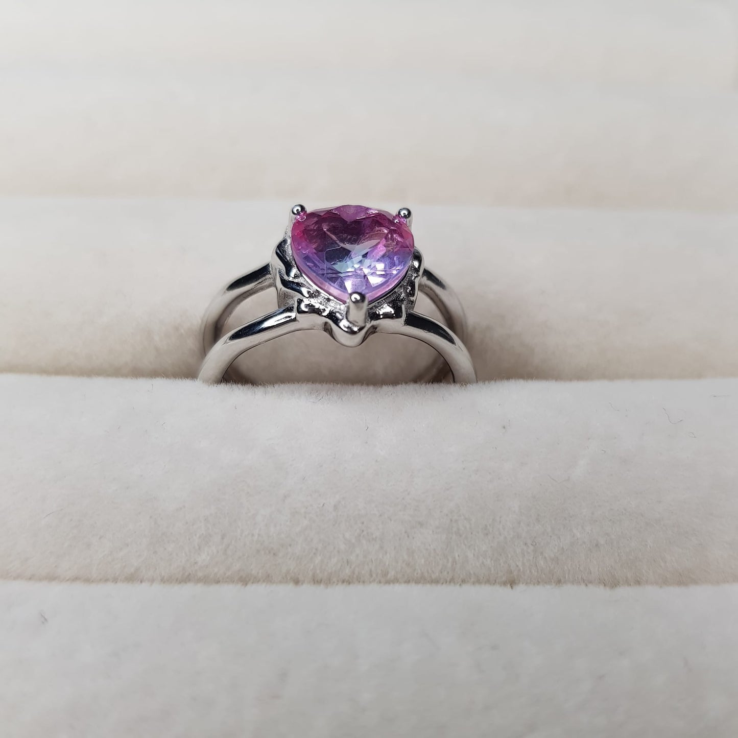 Ring Dripping Heart Violet-Blue