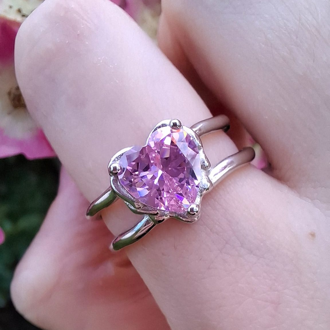 Ring Dripping Heart Babypink