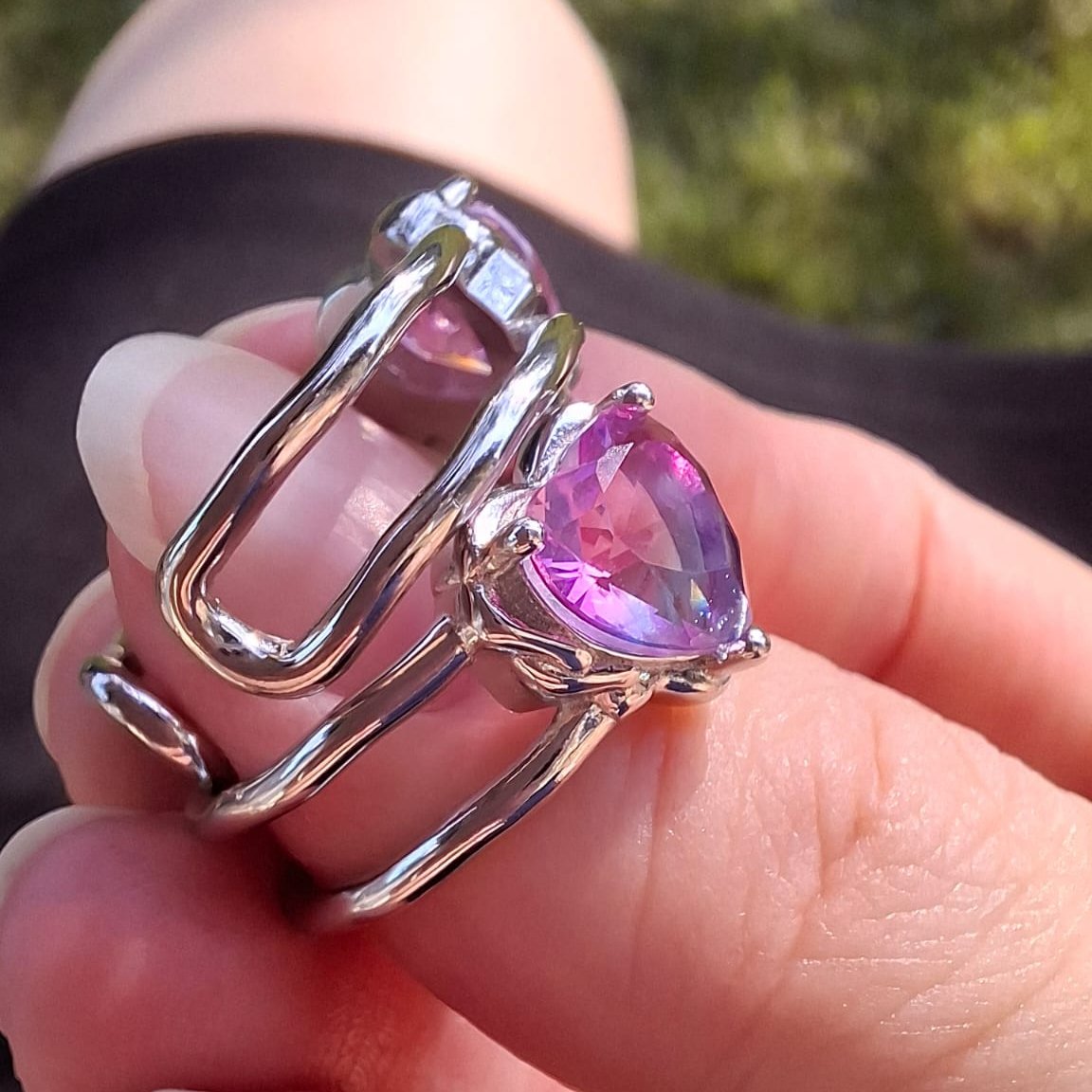 Ring Dripping Heart Violet-Blue